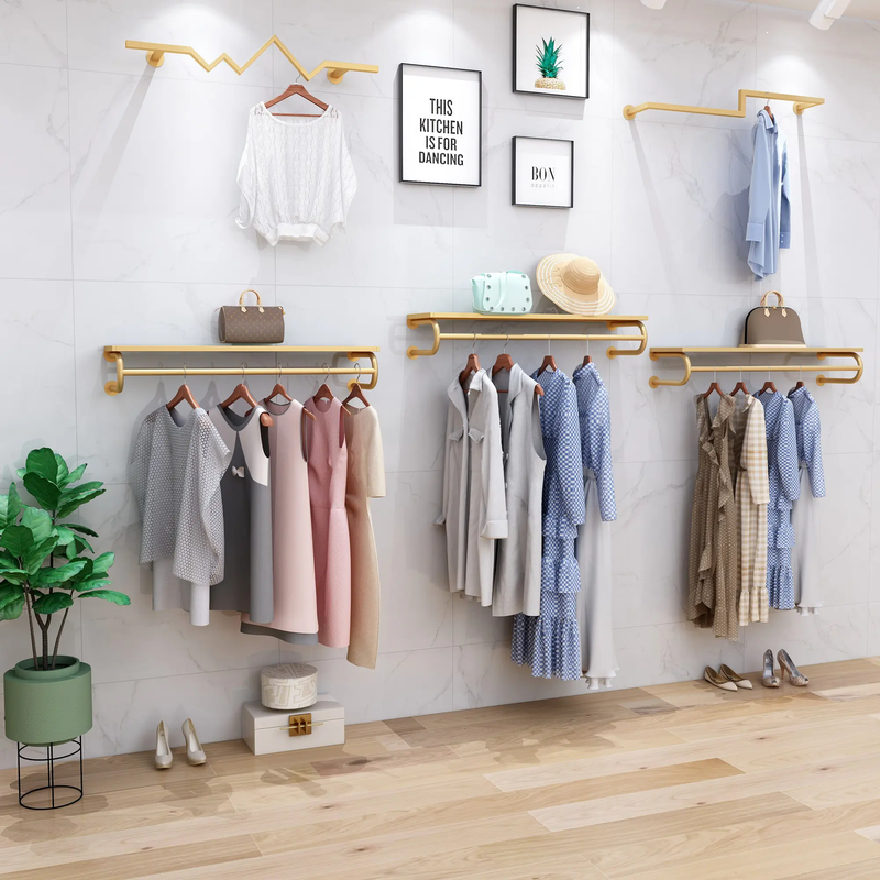 服装展示架 陈列架落地式 女装置物架 多层搁板拆装