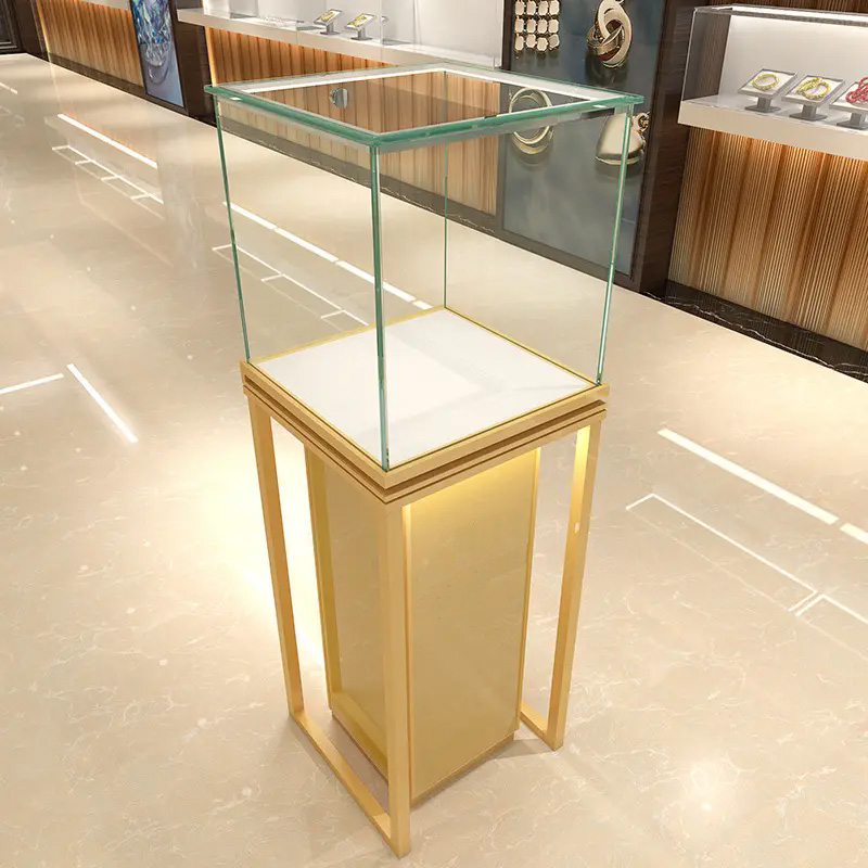 餐厅酒店不锈钢展示柜 金属轻奢装饰置物柜焊接内嵌式珠宝柜
