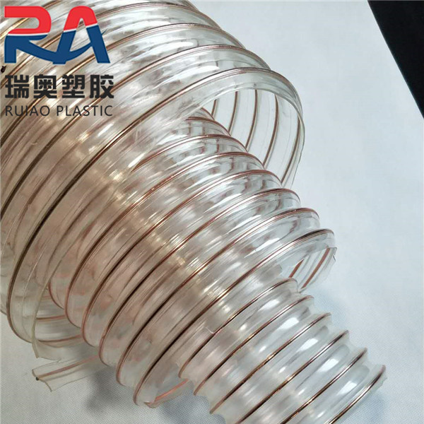 PU钢丝软管 pu钢丝吸尘管 伸缩通风管 排烟除尘透明波纹软管 源头直供