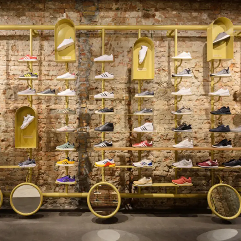 商场专柜柜台设计制作 服装店鞋帽展示柜厂家 鞋帽展示架可定制