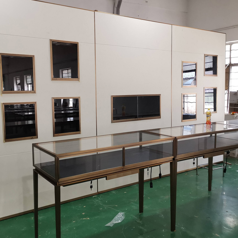 定制珠宝展示柜古董玉器高柜黄金首饰透明玻璃柜台博物馆展览柜
