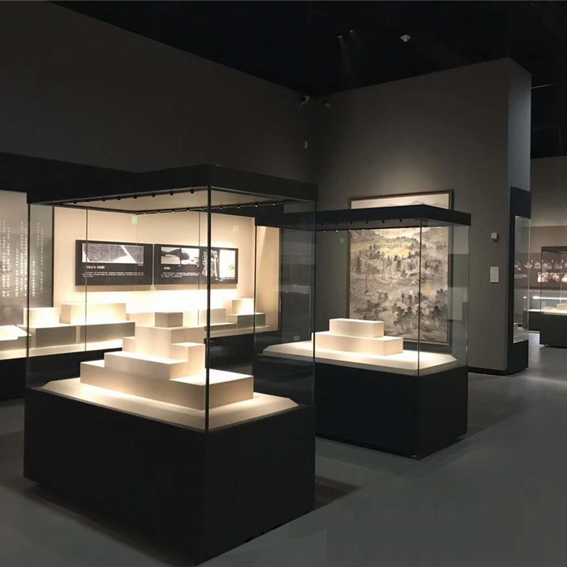 定制珠宝展示柜古董玉器高柜黄金首饰透明玻璃柜台博物馆展览柜